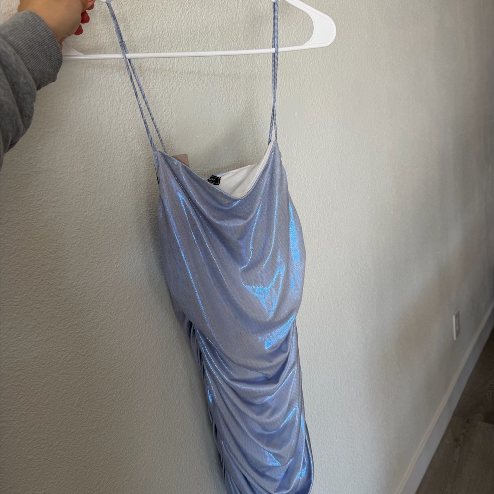 Pitaya NEVER WORN Iridescent Light Blue Mini Dress
